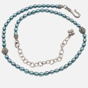 BARBARA BIXBY Sterling Silver Blue Pearl Adjustable Necklace- STUNNING Like new✨